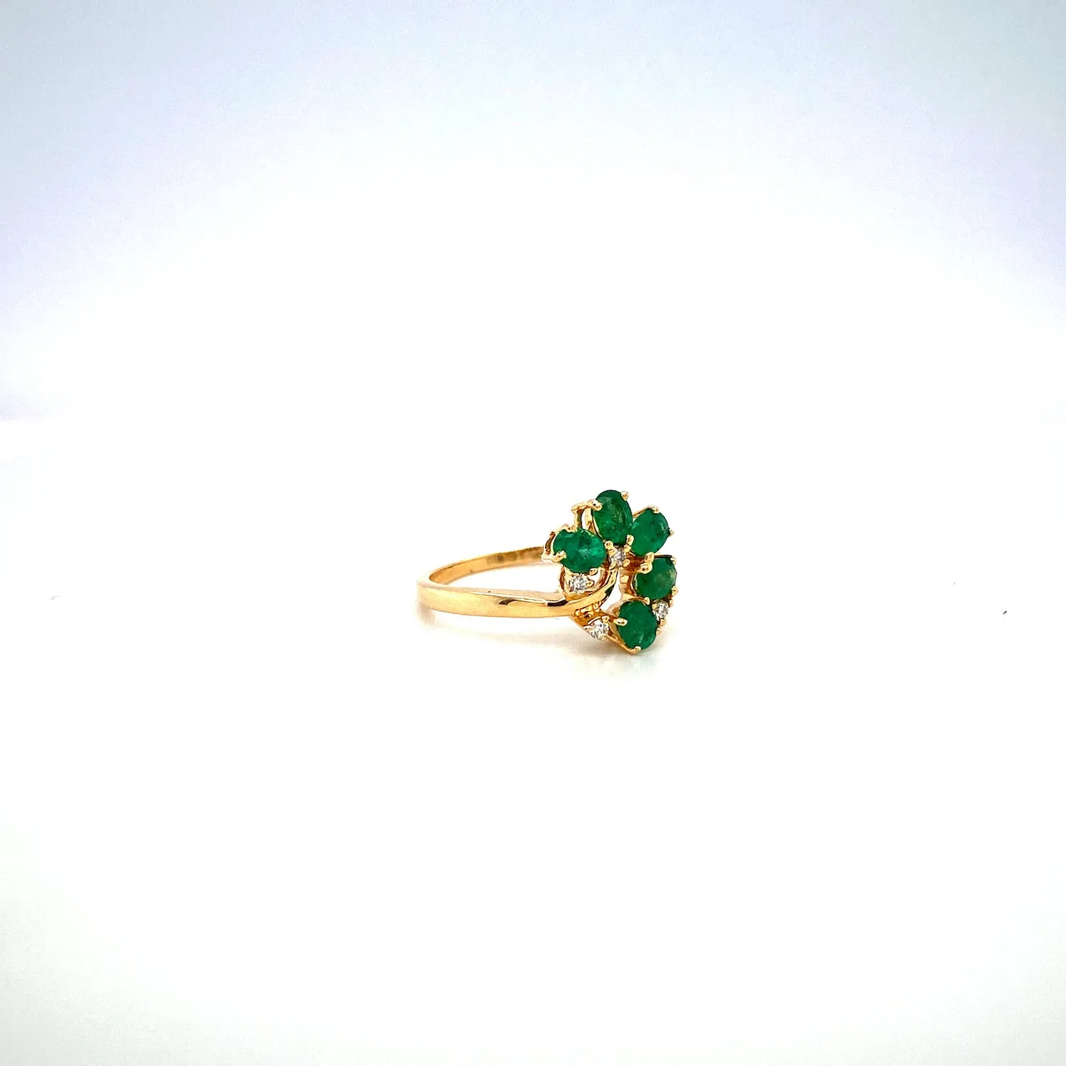 Emerald and Diamond Ring in 14K Yellow Gold - KGR 15914