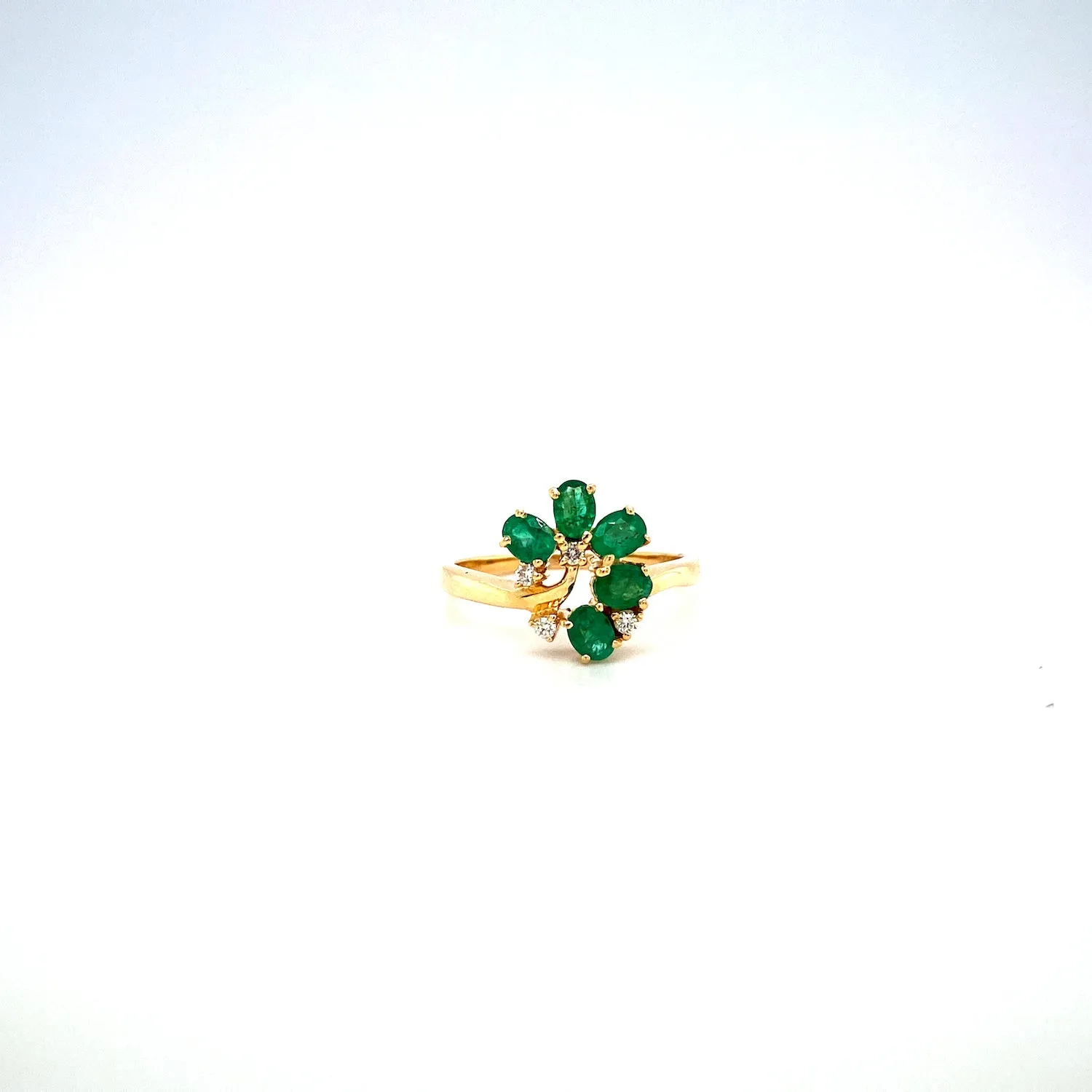 Emerald and Diamond Ring in 14K Yellow Gold - KGR 15914