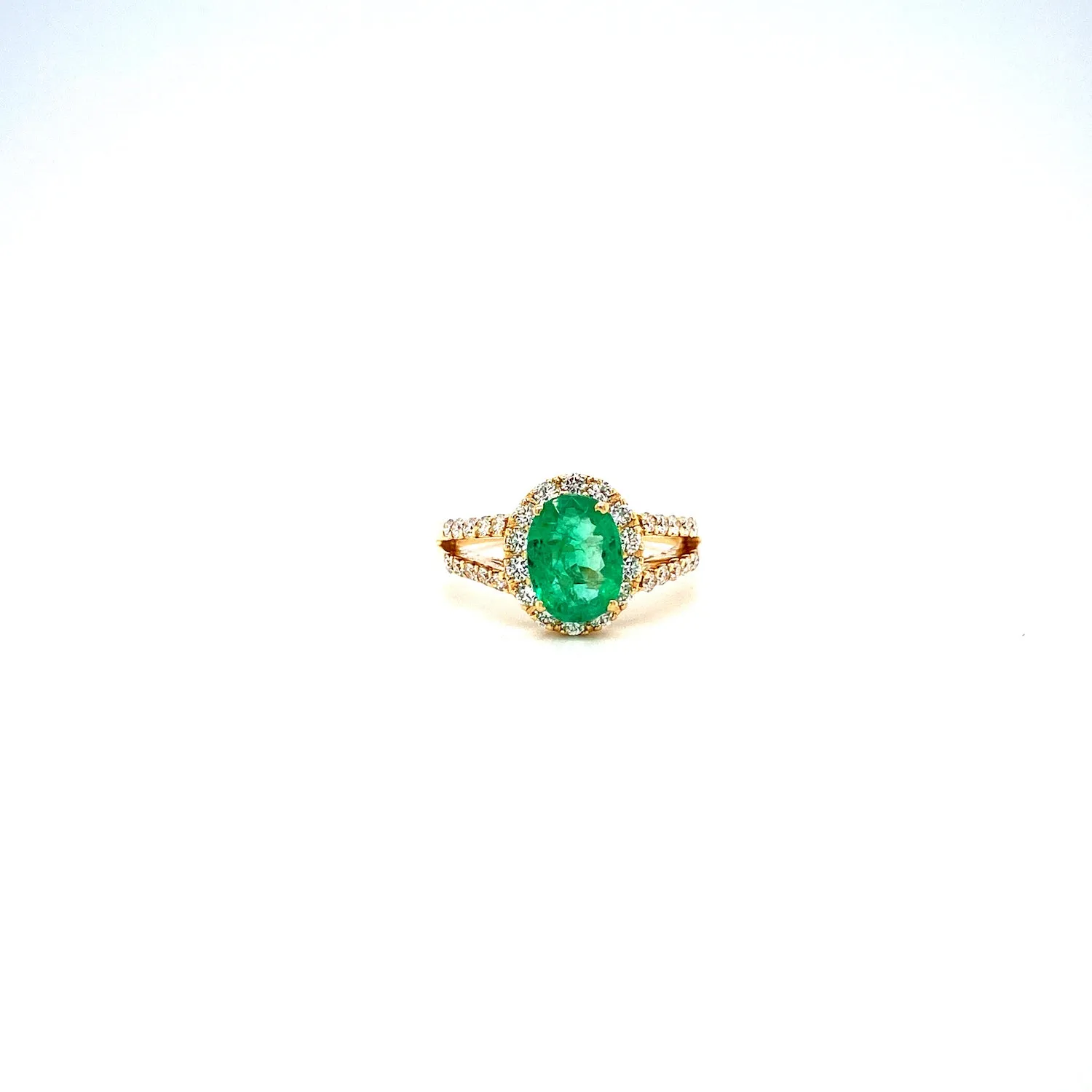 Emerald and Diamond Ring in 14K Yellow Gold - KGR 16325
