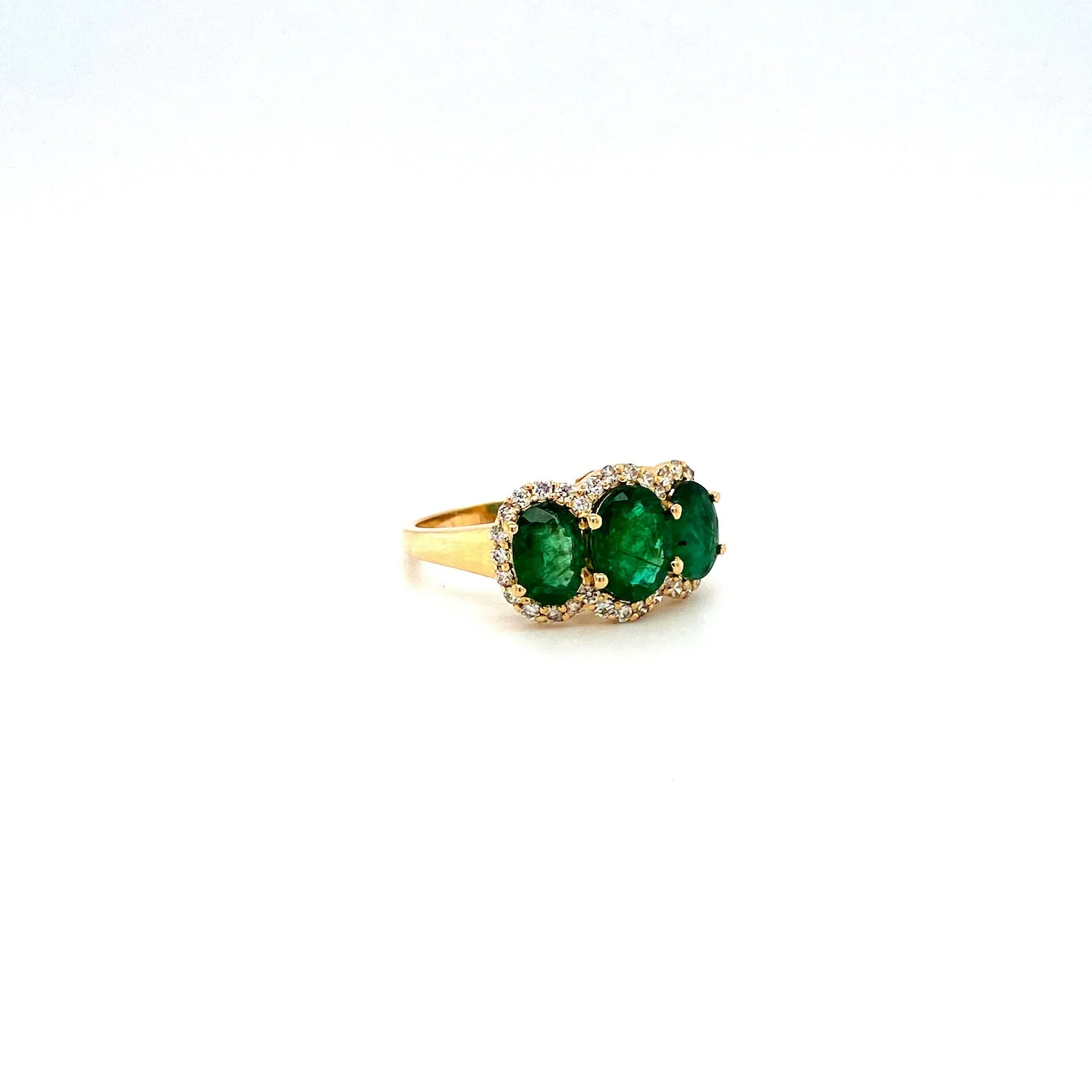 Emerald and Diamond Ring in 14K Yellow Gold - KGR 16554