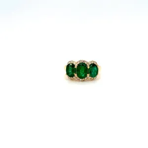 Emerald and Diamond Ring in 14K Yellow Gold - KGR 16554