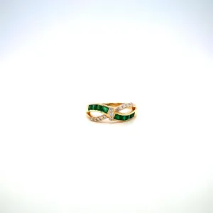 Emerald and Diamond Ring in 14K Yellow Gold - KGR 16720