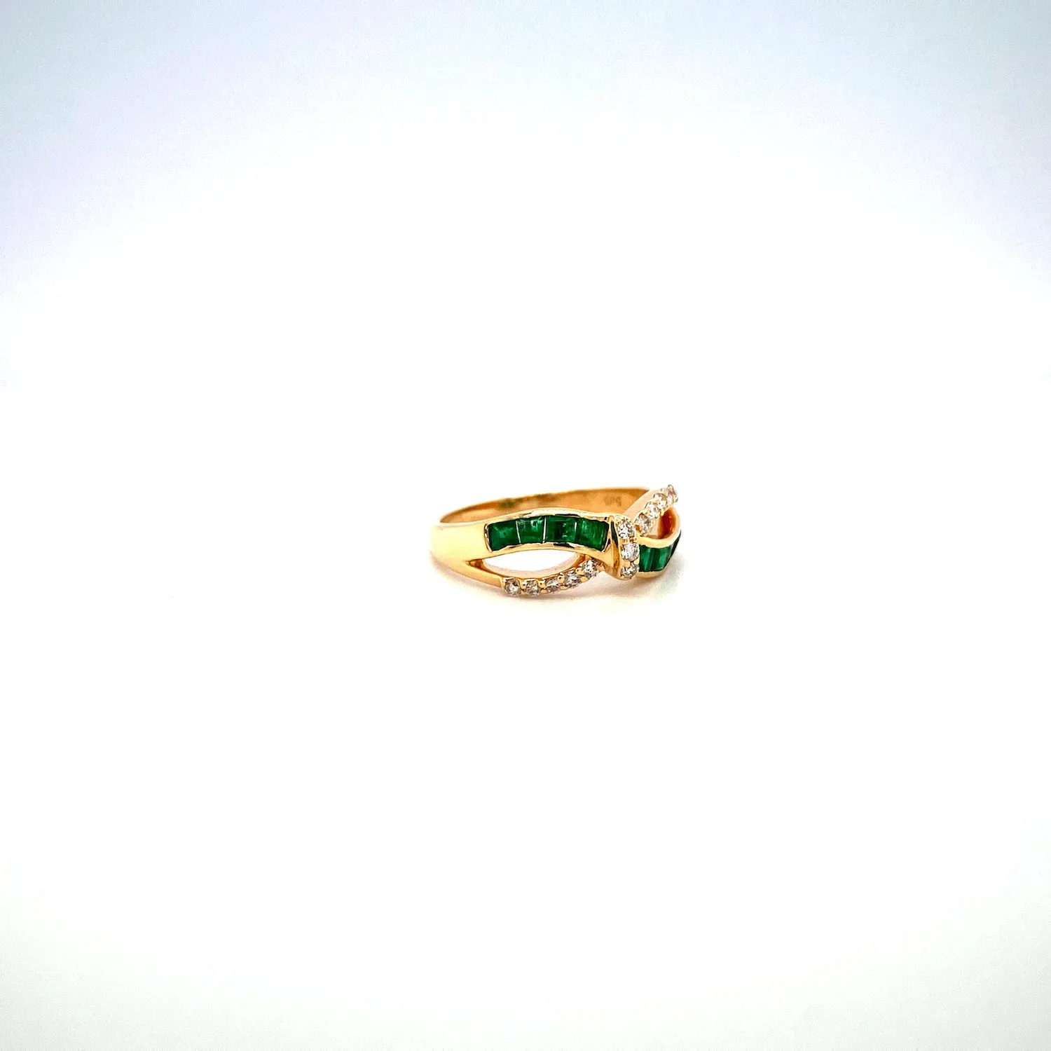 Emerald and Diamond Ring in 14K Yellow Gold - KGR 16720