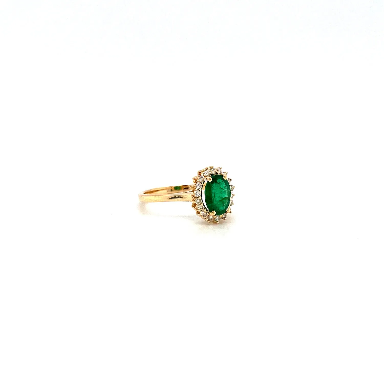 Emerald and Diamond Ring in 14K Yellow Gold - KGR 17167
