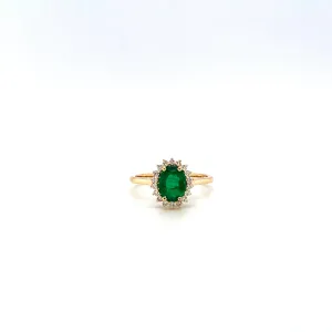 Emerald and Diamond Ring in 14K Yellow Gold - KGR 17167