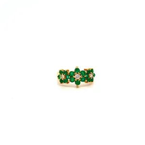 Emerald and Diamond Ring in 18K Yellow Gold - KGR 12587