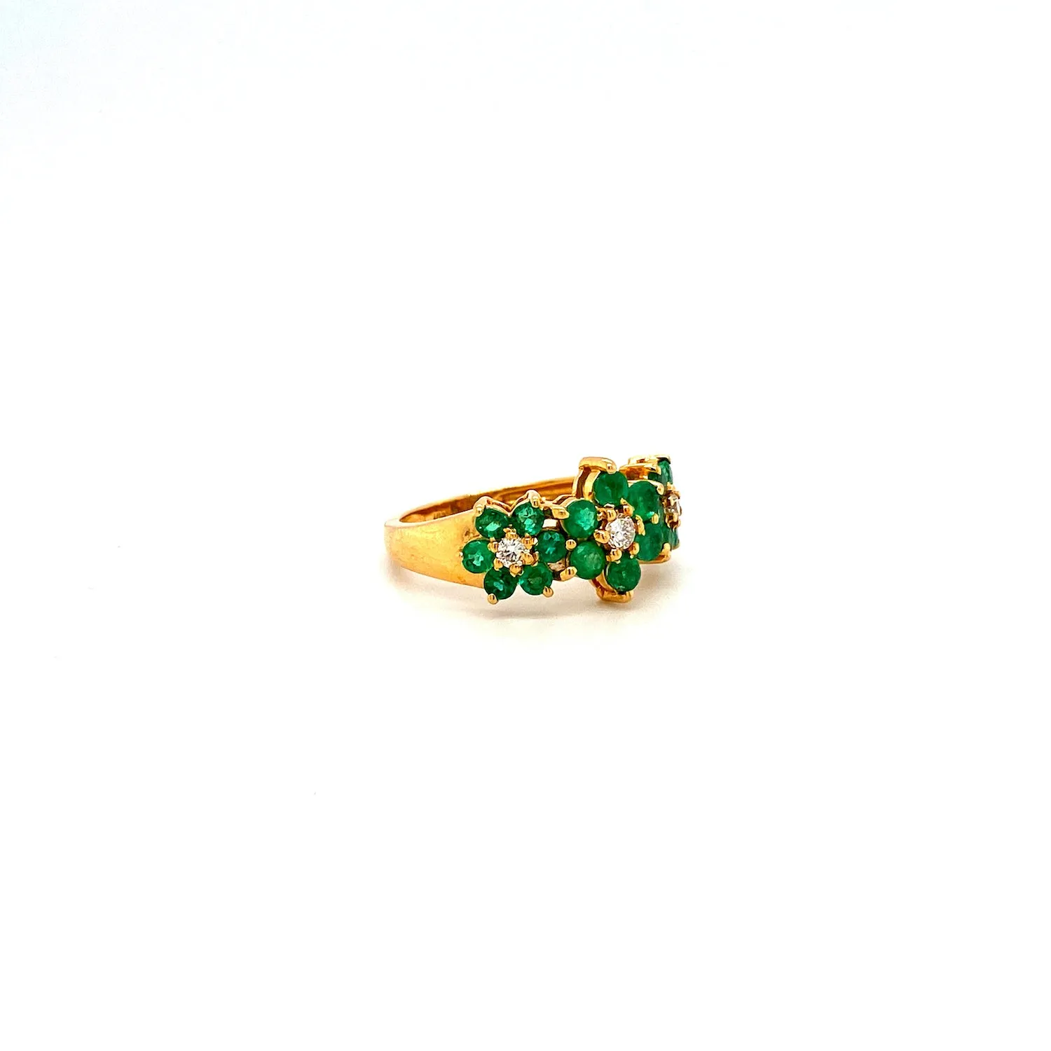 Emerald and Diamond Ring in 18K Yellow Gold - KGR 12587