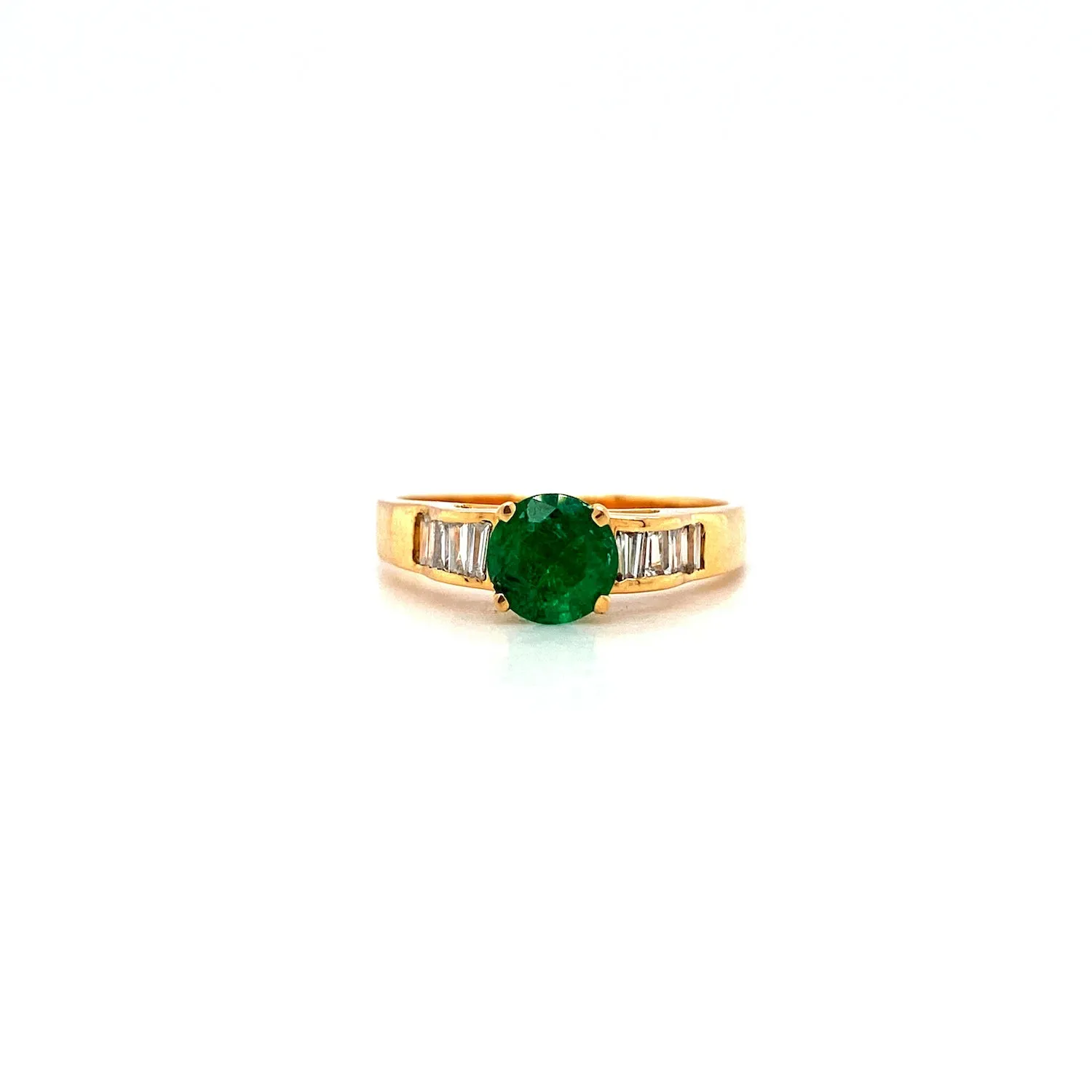 Emerald and Diamond Ring in 18K Yellow Gold - KGR 12599