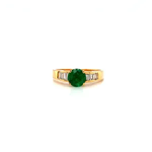 Emerald and Diamond Ring in 18K Yellow Gold - KGR 12599