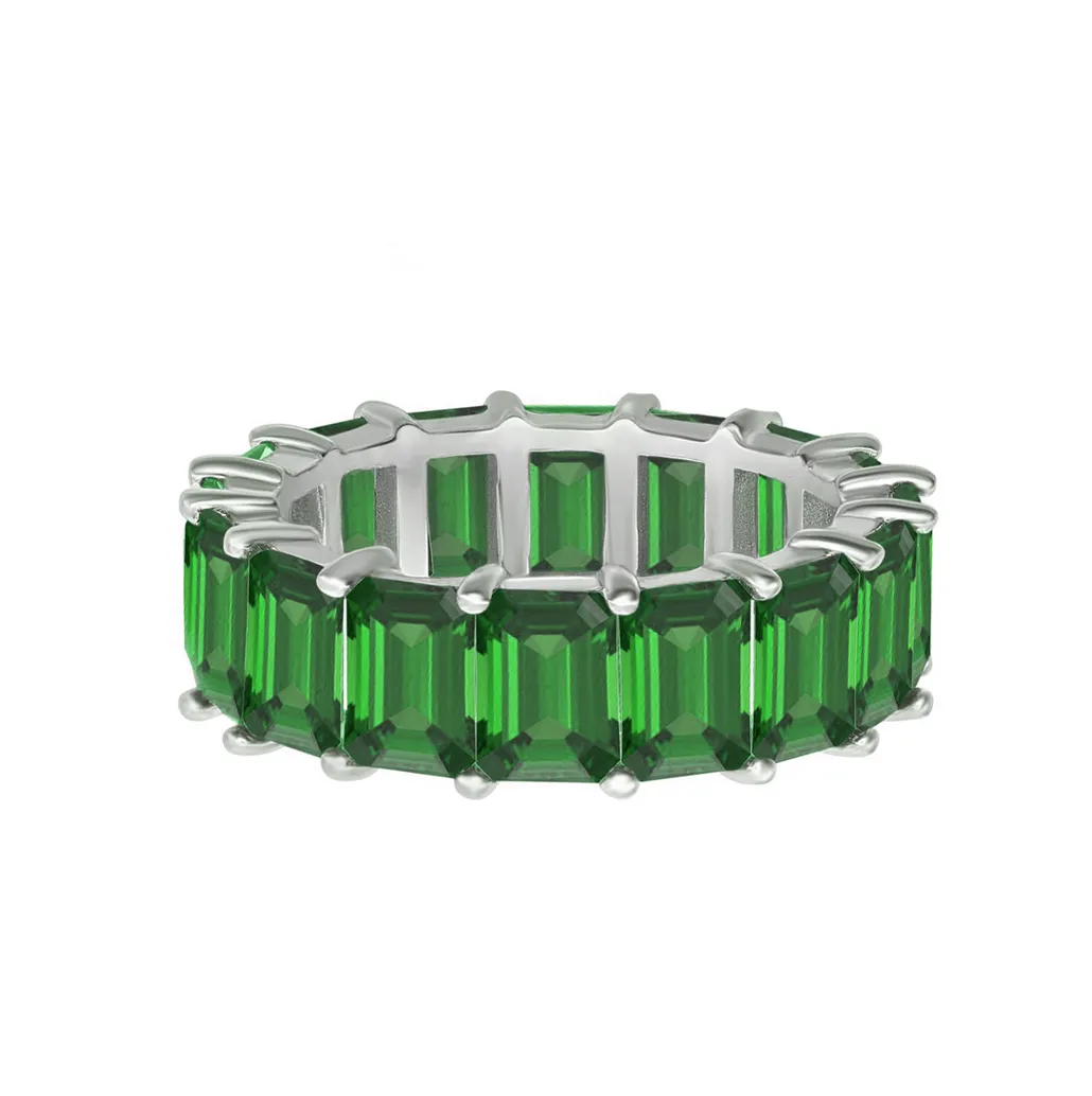Emerald-Cut Emerald Eternity Band