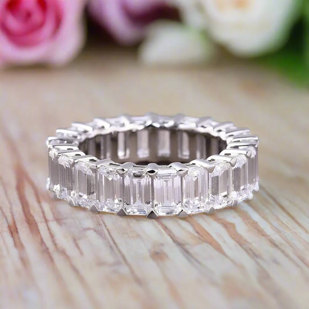 Emerald Cut Engagement Ring and Wedding Band