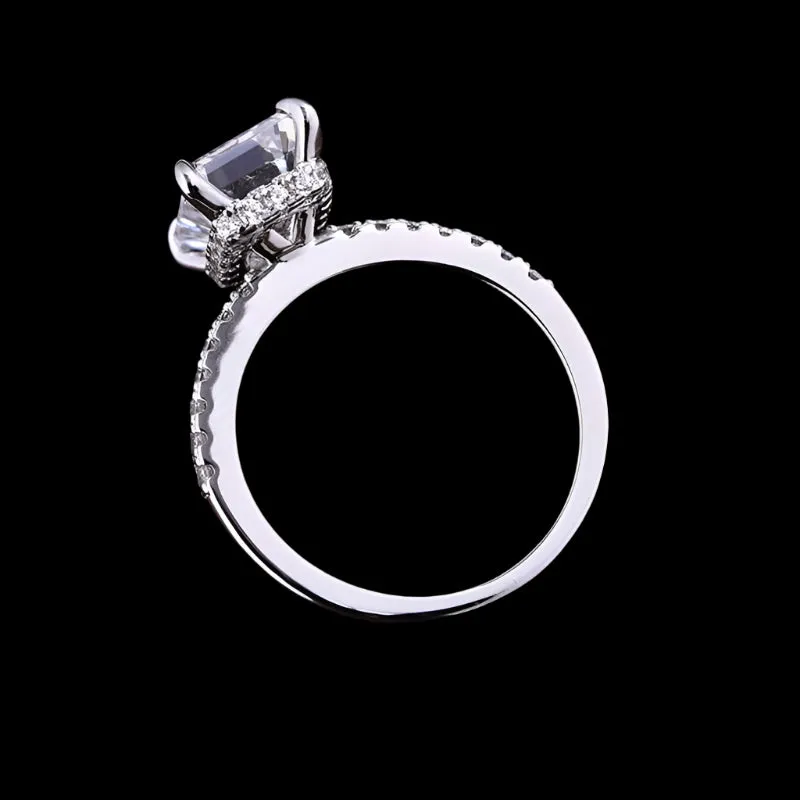 Emerald Cut Engagement Ring and Wedding Band