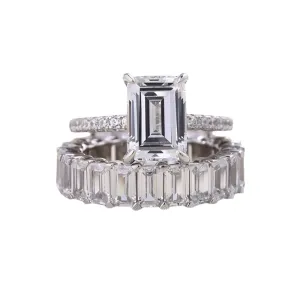 Emerald Cut Engagement Ring and Wedding Band