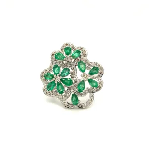 Emerald Ring in .925 Sterling Silver - KSR 11283