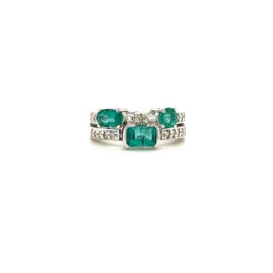 Emerald Ring in .925 Sterling Silver - KSR 13609