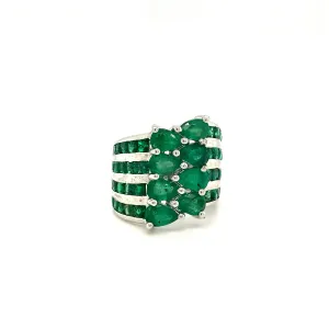 Emerald Ring in .925 Sterling Silver - KSR 14355