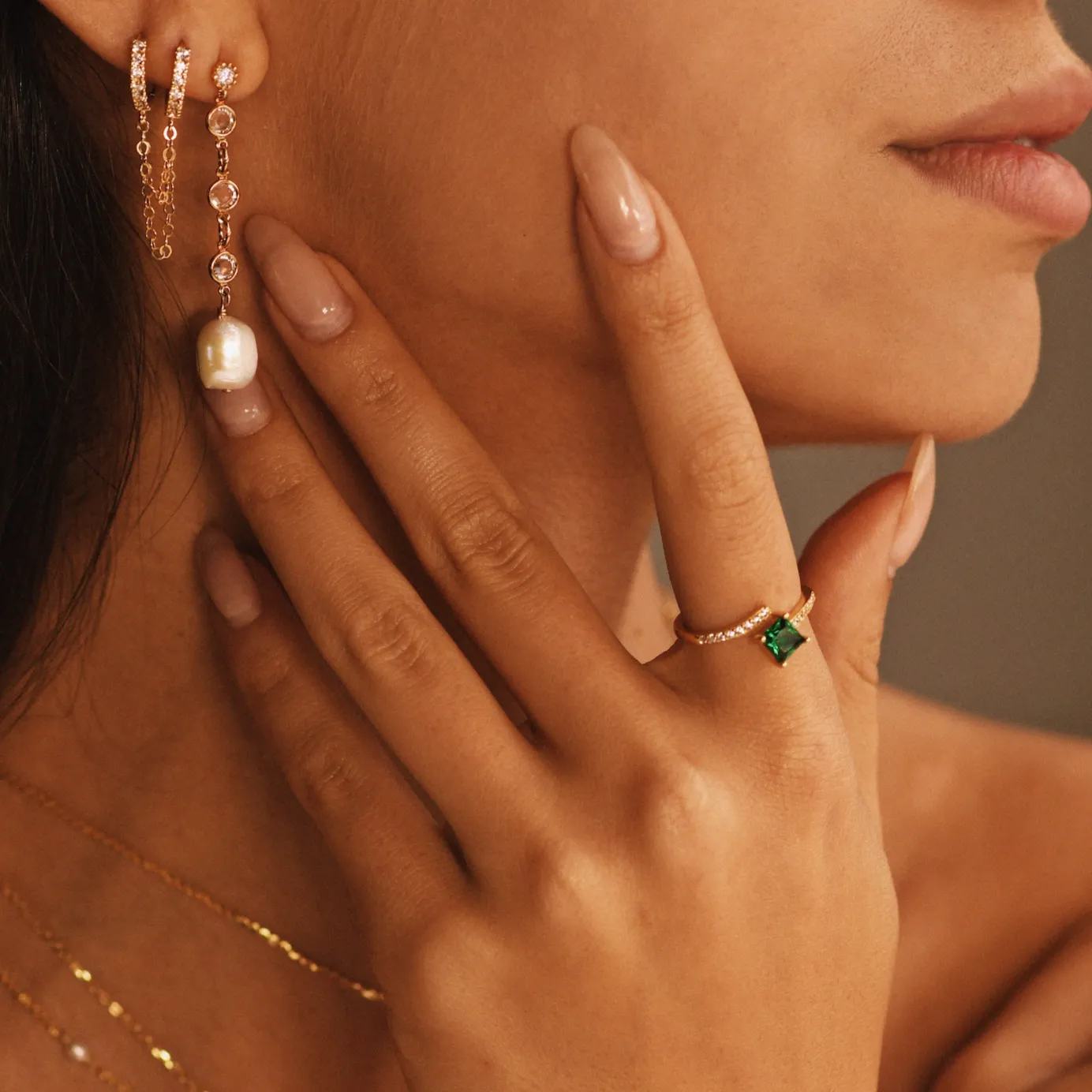 Emerald Wrap Around Ring