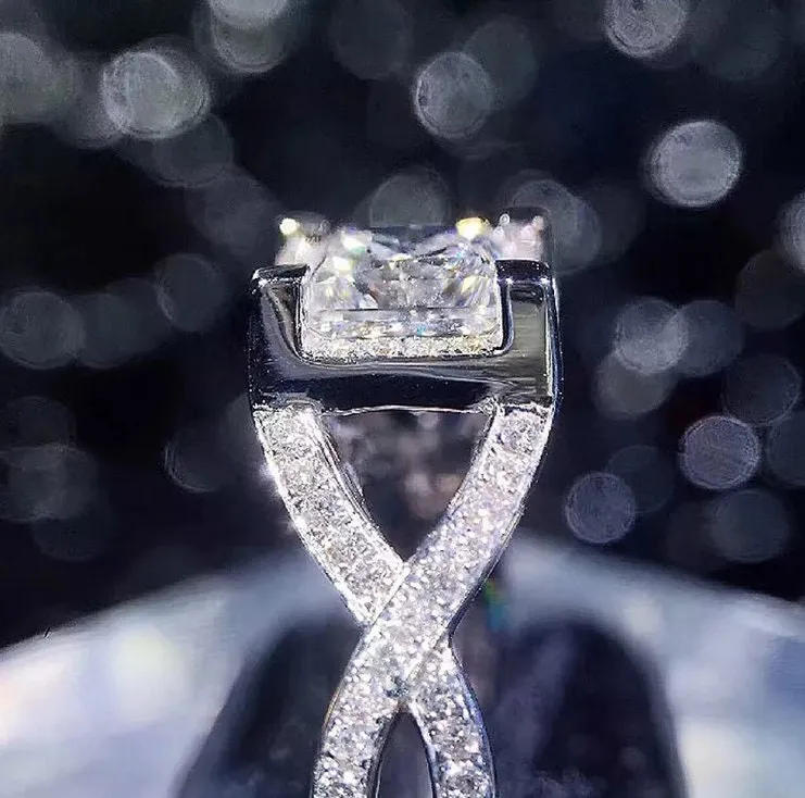 Engagement Ring | Princess Cut Diamond Ring | Diamond Engagement Rings | Womens Wedding Ring | Womens Engagement Ring | Infinity Ring