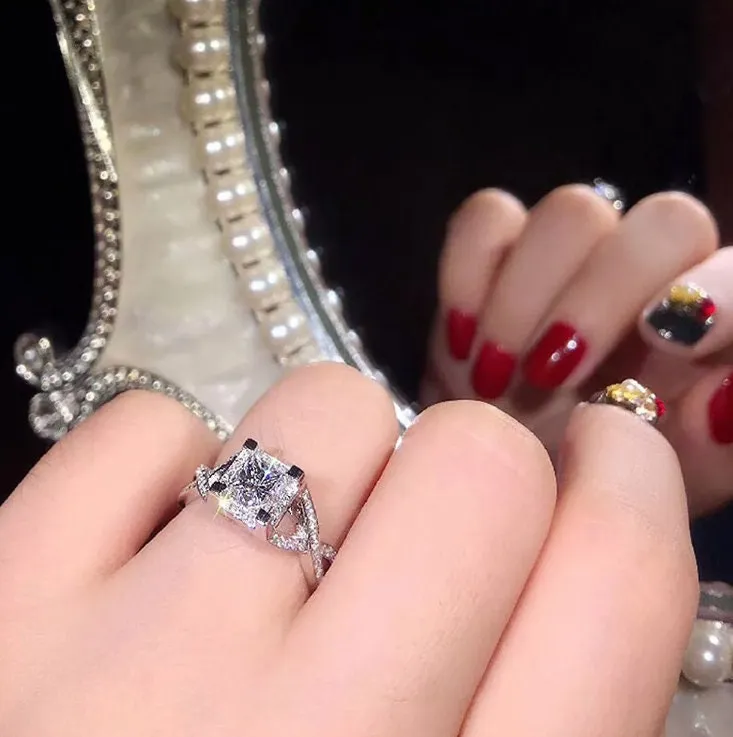 Engagement Ring | Princess Cut Diamond Ring | Diamond Engagement Rings | Womens Wedding Ring | Womens Engagement Ring | Infinity Ring