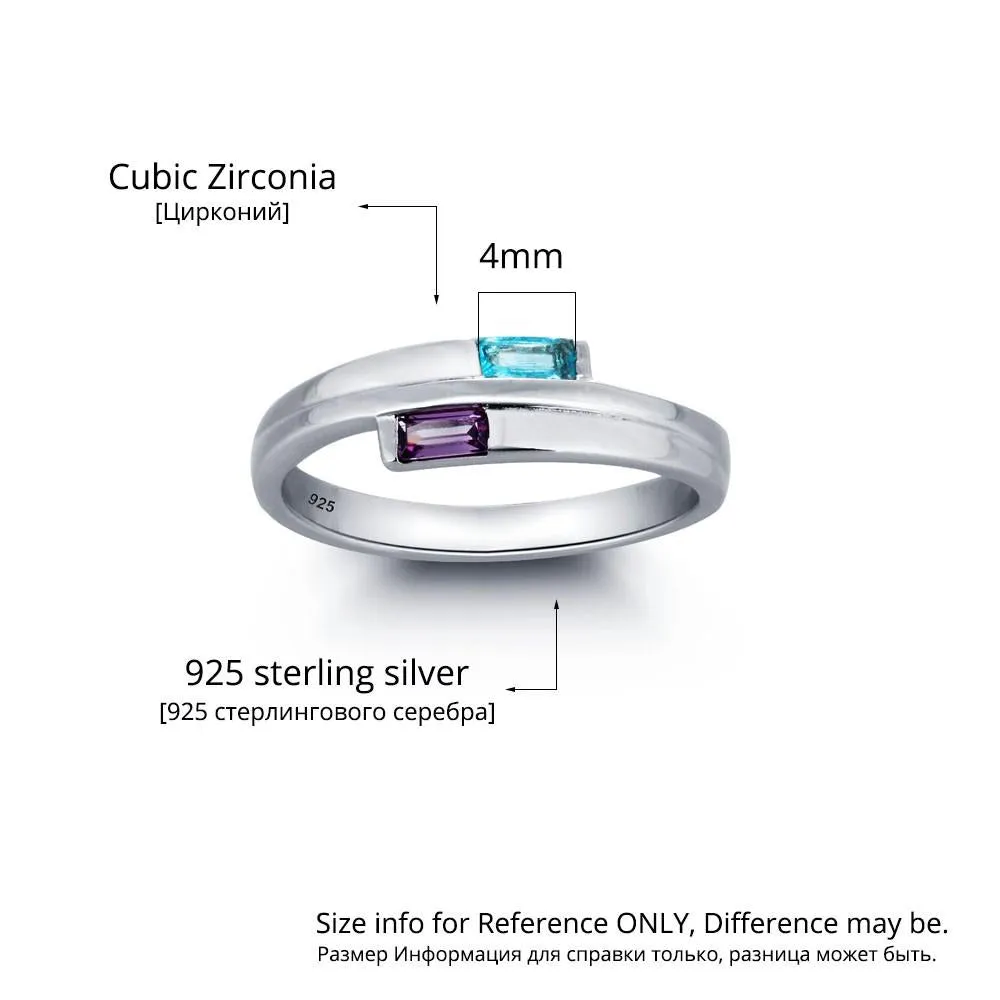Engagement Rings 925 Sterling Silver Promise Personalized Rings Names Birthstone Jewelry Mother Daughter Ring