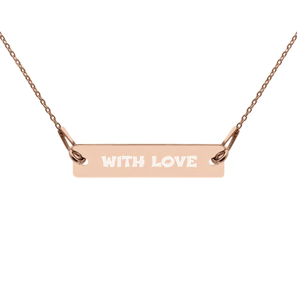 Engraved Bar Chain Necklace
