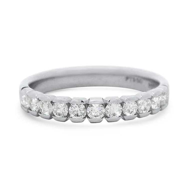 Estate Platinum Channel-Set Diamond Band