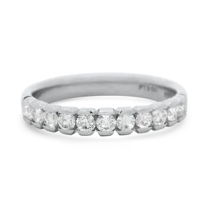 Estate Platinum Channel-Set Diamond Band
