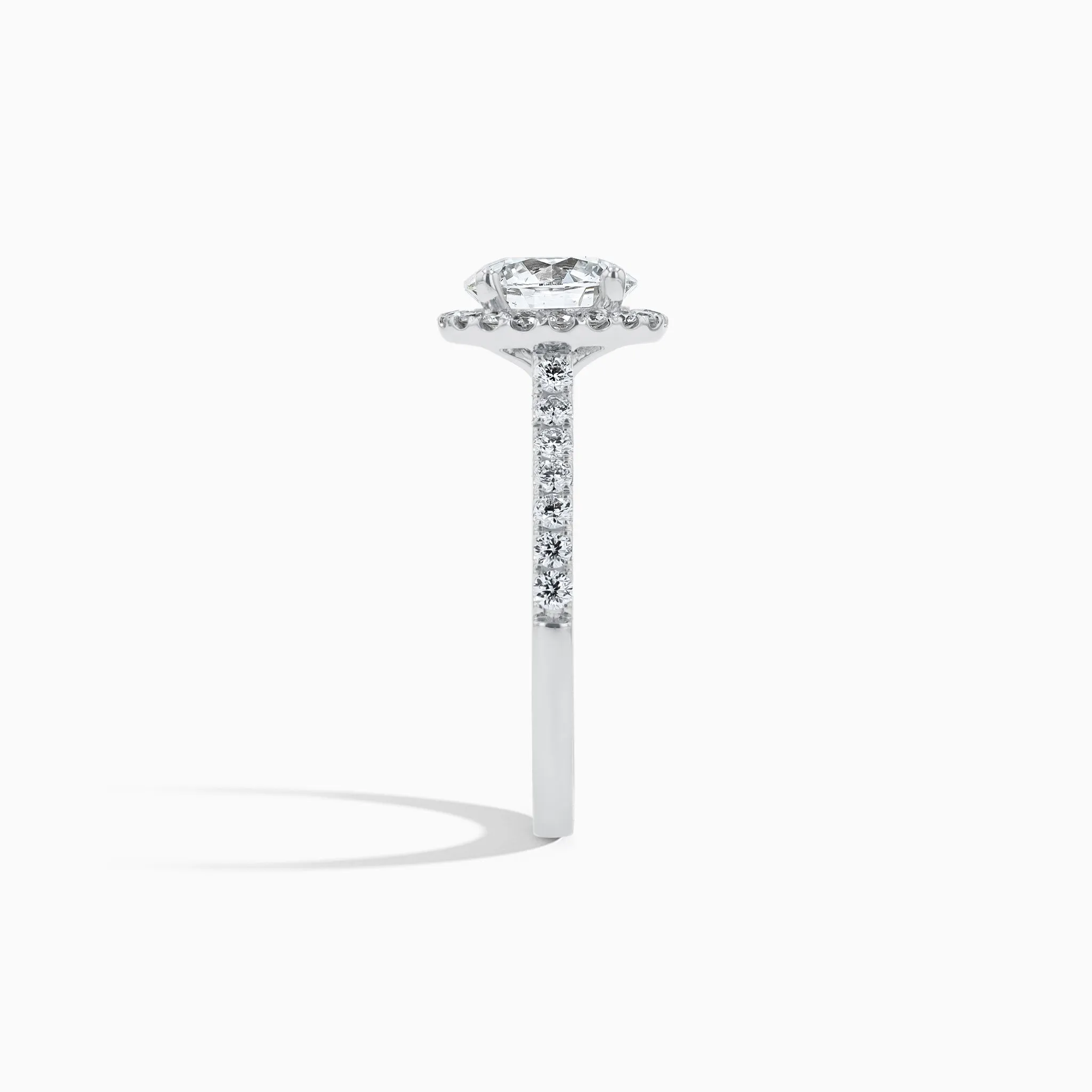 Eternity Halo Diamond 2 ct. Engagement Ring in 18K White Gold, size 7
