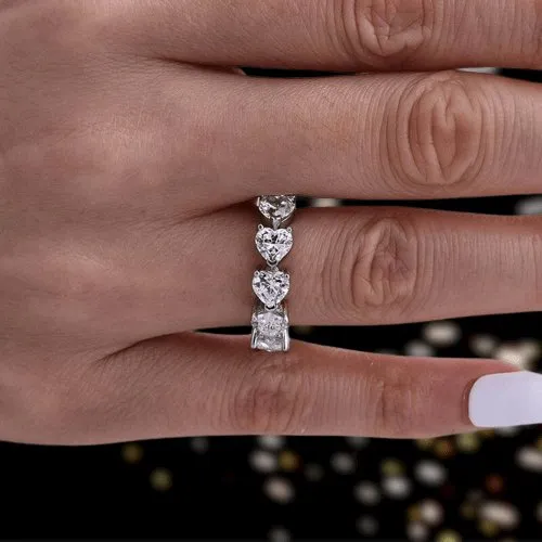 Eternity Heart Cut Wedding Band