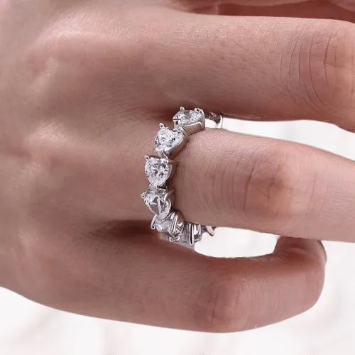 Eternity Heart Cut Wedding Band
