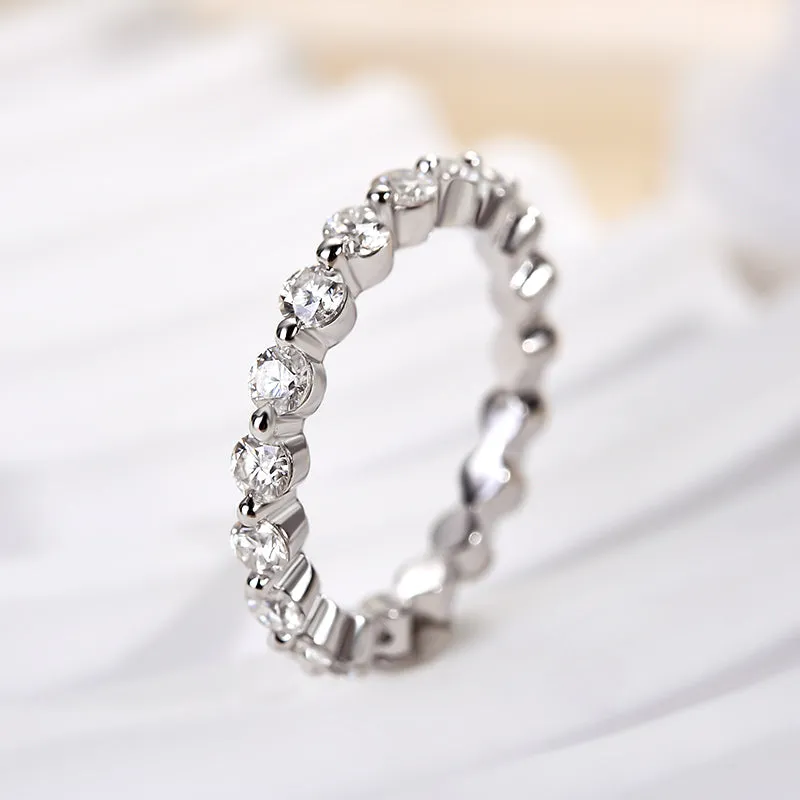 Eternity Round Cut Women's Stackable Wedding Band