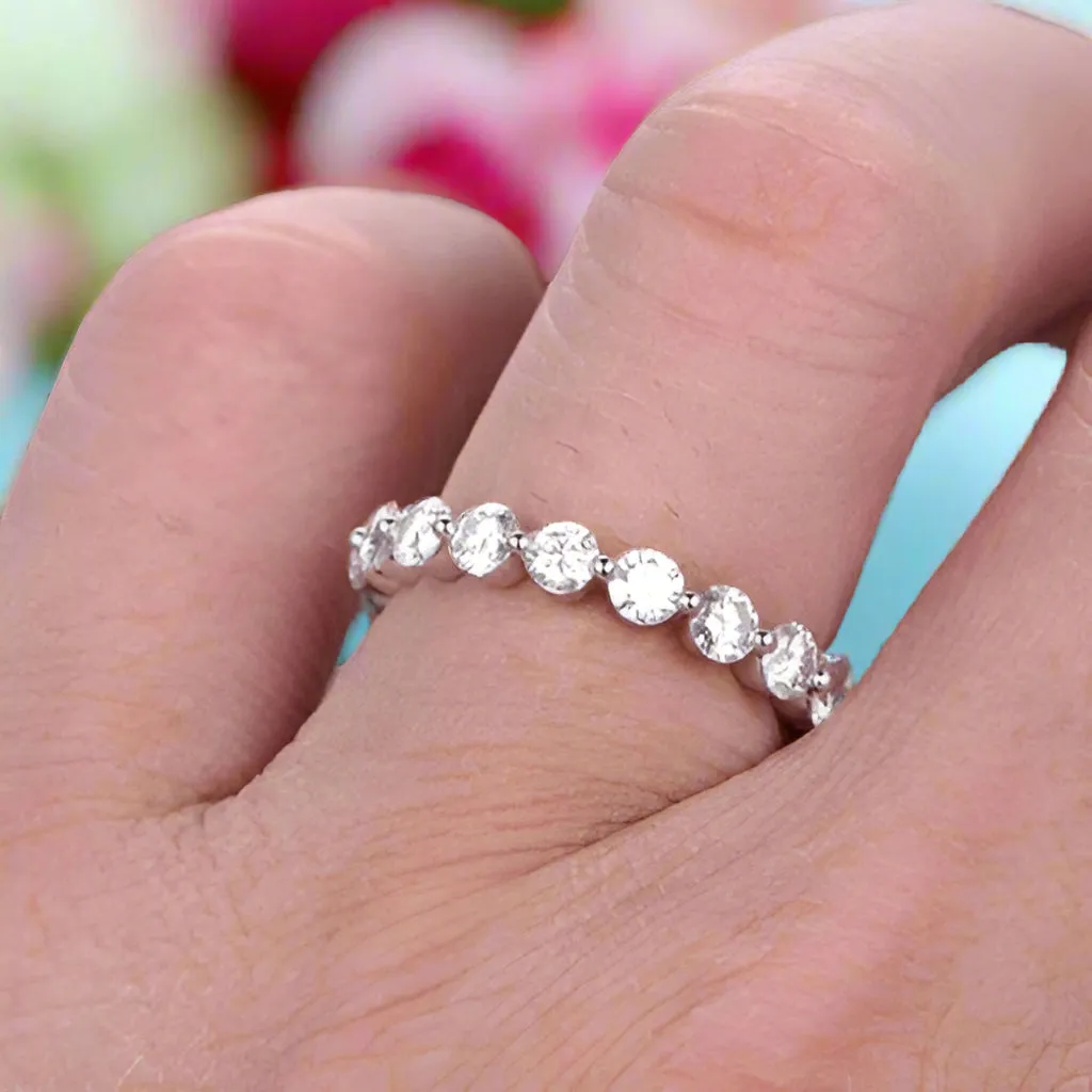 Eternity Round Cut Women's Stackable Wedding Band