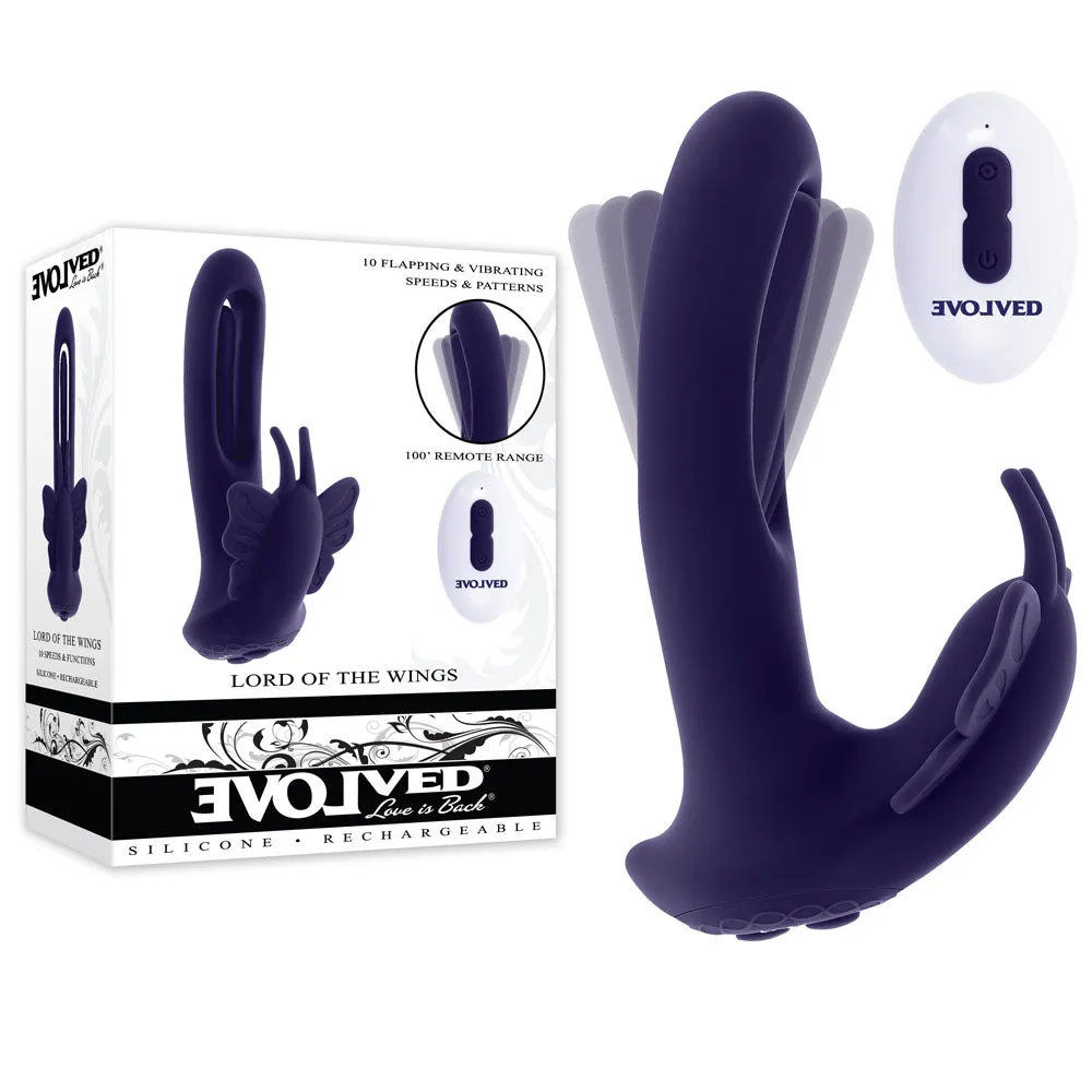 Evolved Lord Of The Rings - Flapping Vibrator With Butterfly Stimulator - Purple
