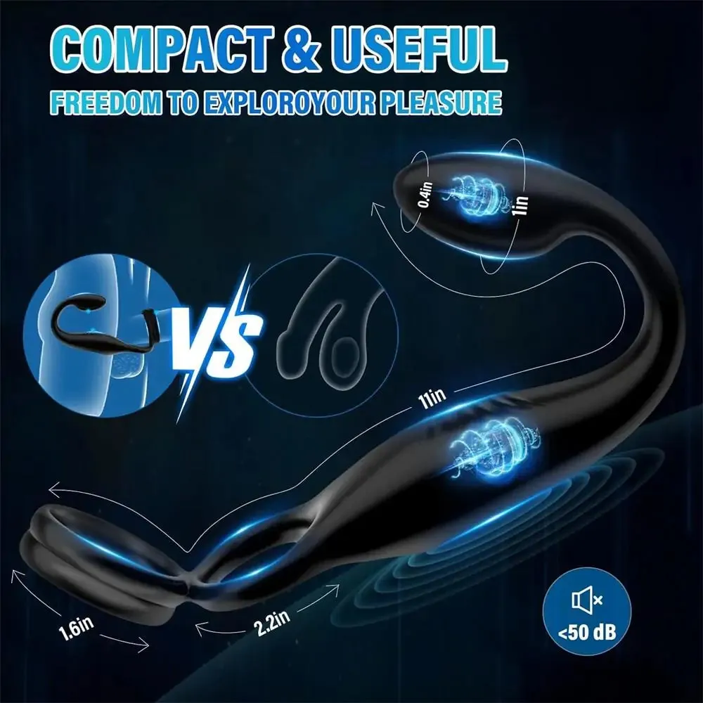 Evolved Vibrating Cock Ring Taint Stimulator with Mini Bullet 2.2 Inch