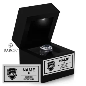 FHE Hawks Soccer 2024 Championship Black LED Ring Box