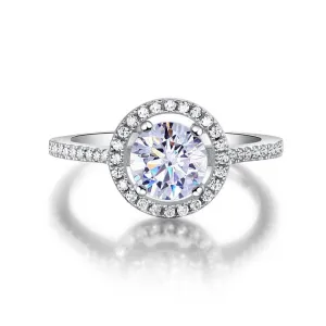 Flash Sale-1.25ct Round Cut Created Diamond Engagement Ring
