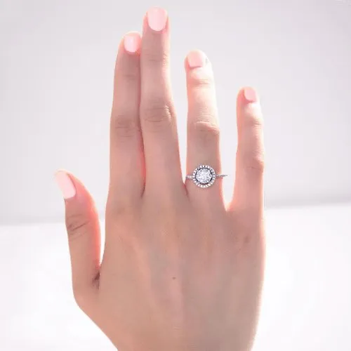 Flash Sale-1.25ct Round Cut Created Diamond Engagement Ring