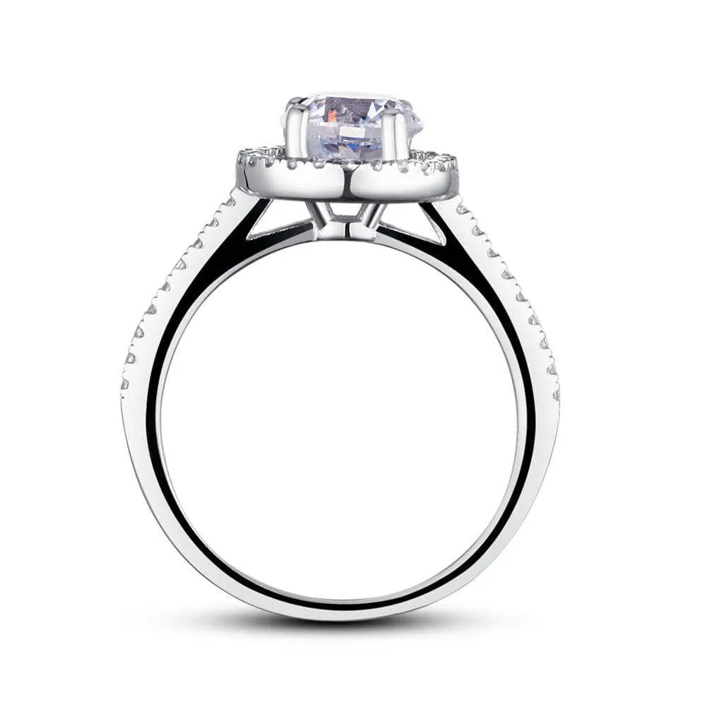 Flash Sale-1.25ct Round Cut Created Diamond Engagement Ring