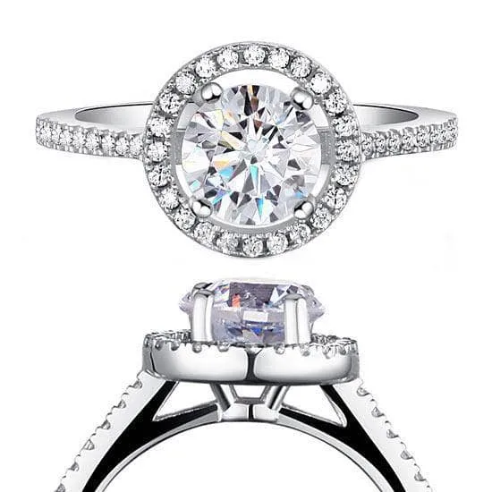 Flash Sale-1.25ct Round Cut Created Diamond Engagement Ring