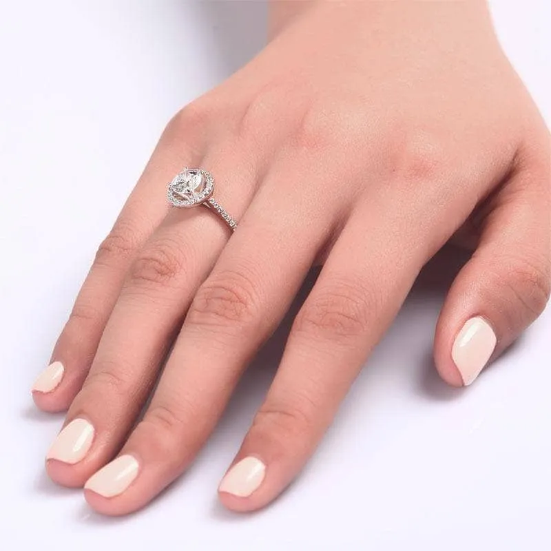 Flash Sale-1.25ct Round Cut Created Diamond Engagement Ring