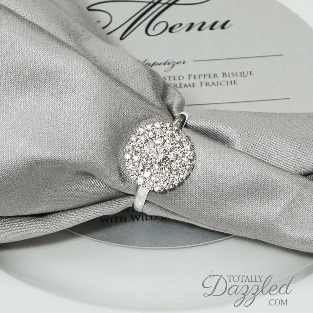 Floral Rhinestone Napkin Ring 10 pack