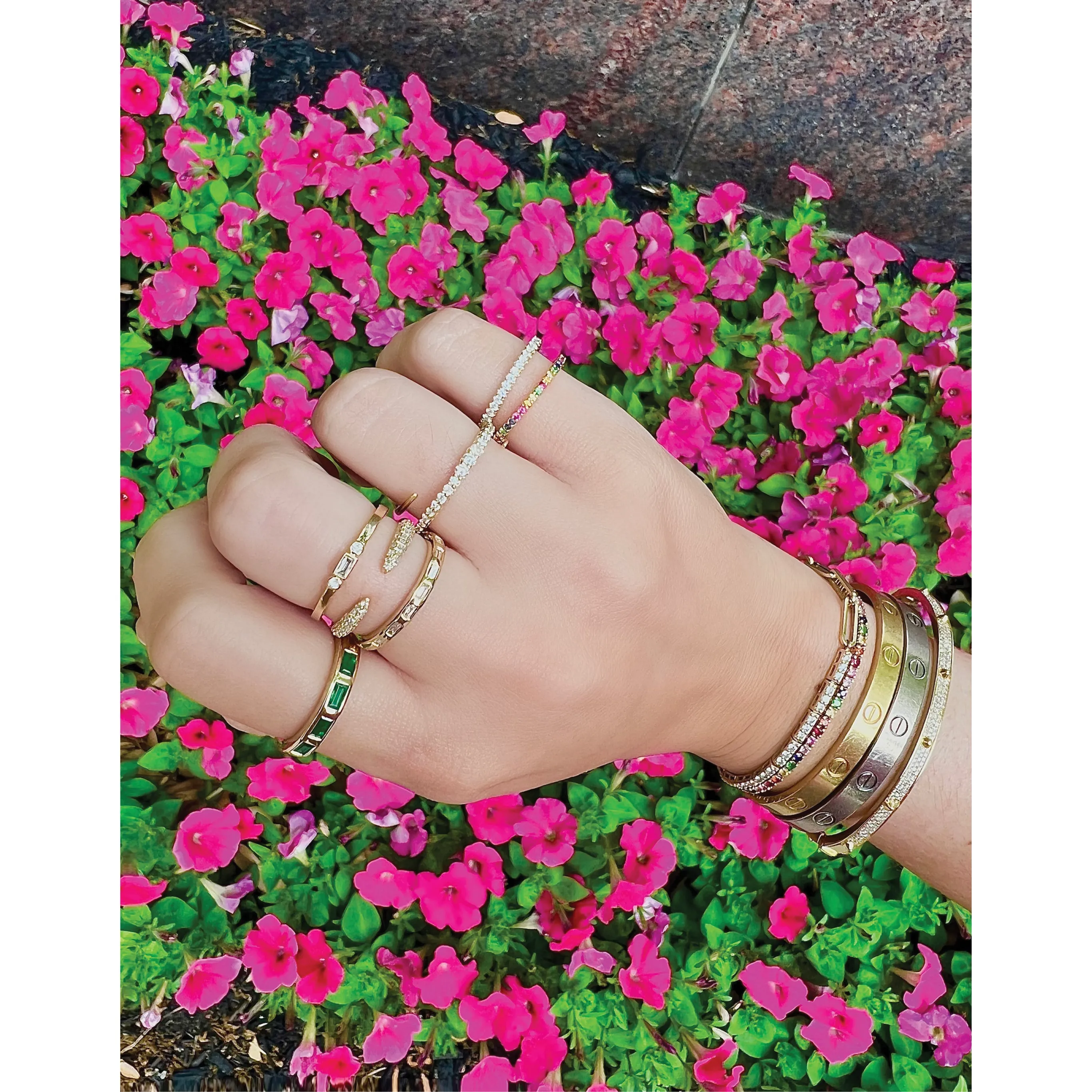Flush Set Emerald Band