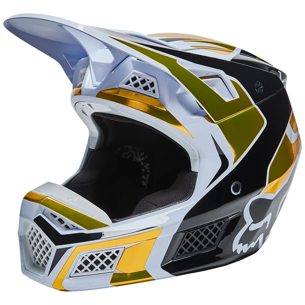 FOX V3 RS MIRER HELMET ECE [WHITE/BLACK]