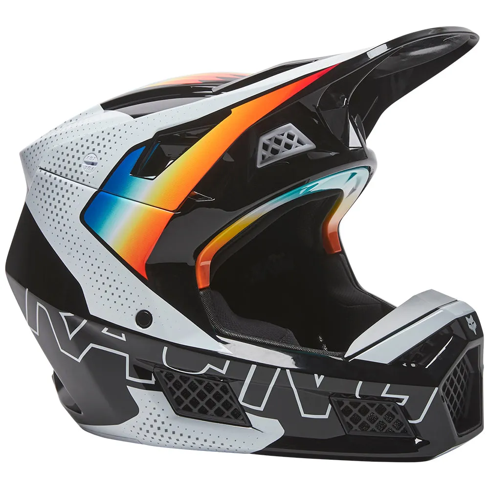 FOX V3 RS RELM HELMET ECE [BLACK/WHITE]
