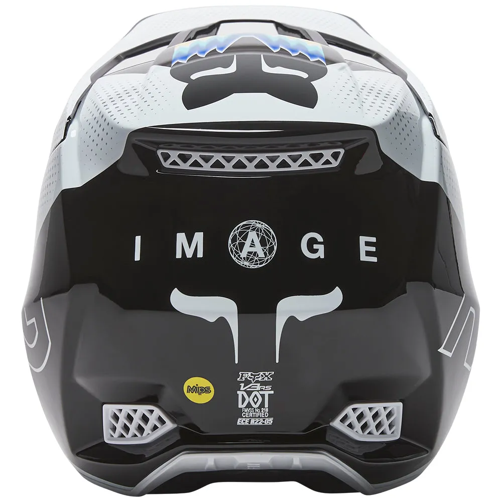FOX V3 RS RELM HELMET ECE [BLACK/WHITE]