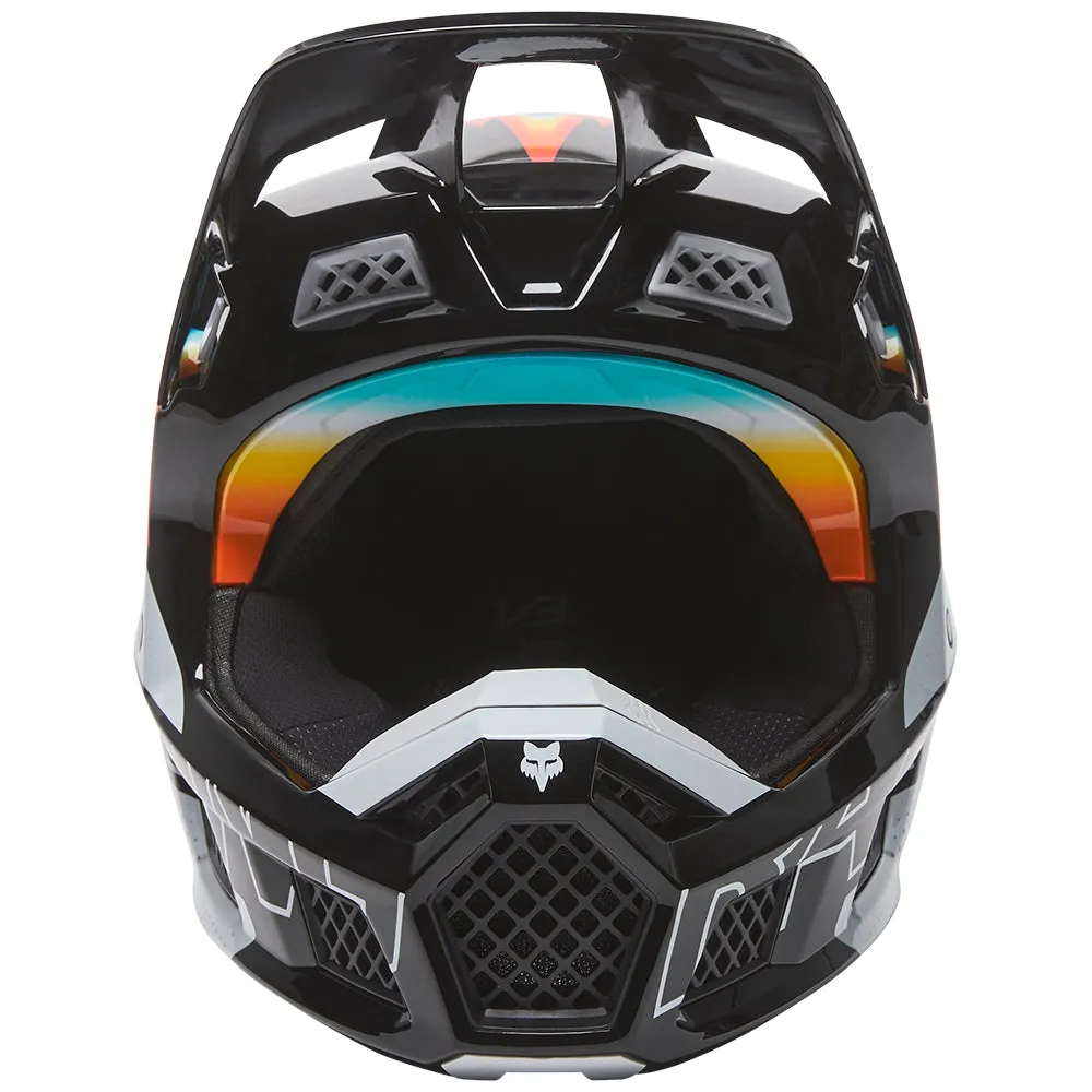 FOX V3 RS RELM HELMET ECE [BLACK/WHITE]