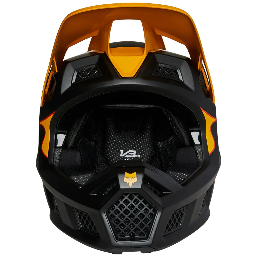 FOX V3 RS SUPR TRIK HELMET ECE [BLACK/YELLOW]