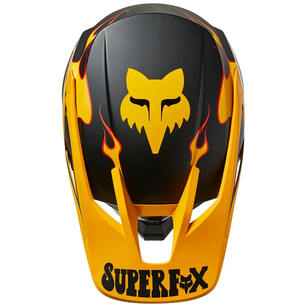 FOX V3 RS SUPR TRIK HELMET ECE [BLACK/YELLOW]