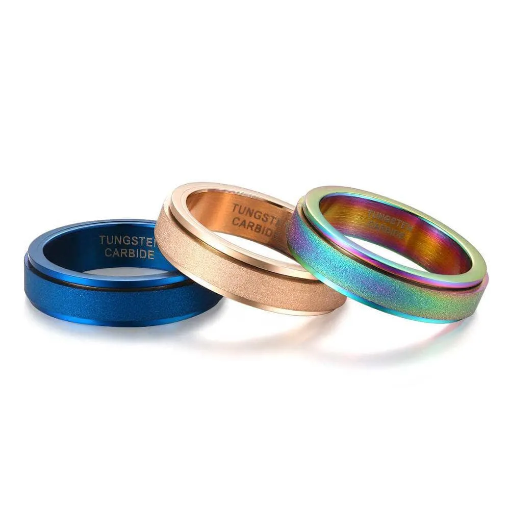 Frosted Men's Tungsten Carbide Wedding Band