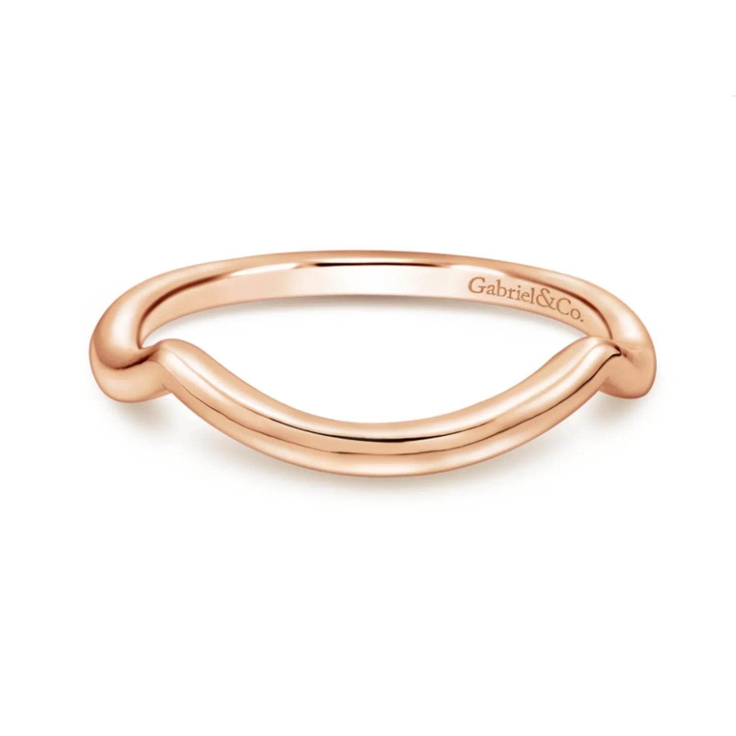 Gabriel & Co. "Celine" Curved High Polish Wedding Band